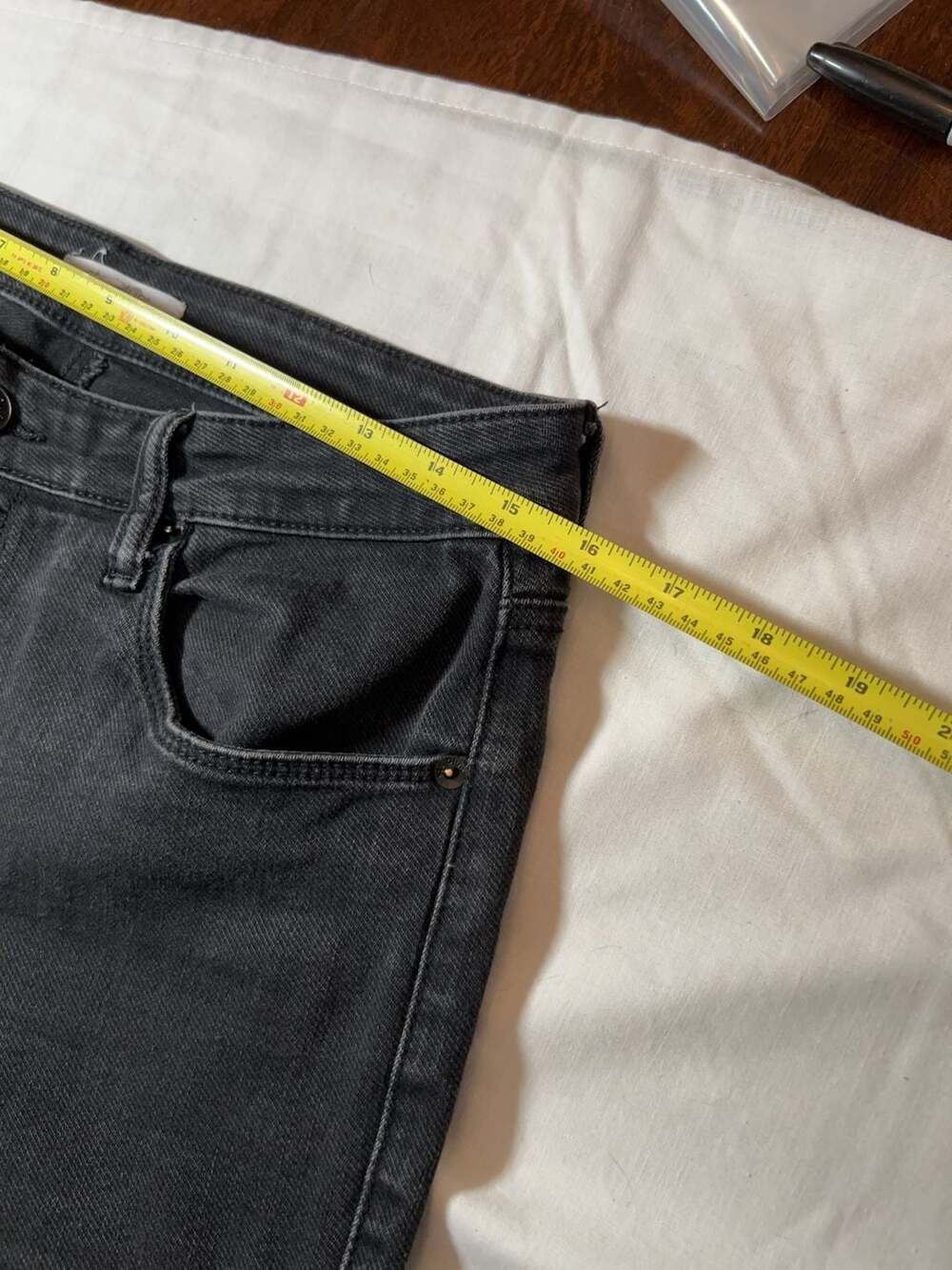 sts blue Black Button Fly Jeans Size 30 - Picture 4 of 7